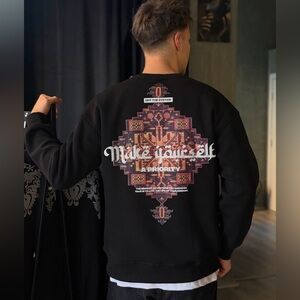 Plus eighteen make yourself a priority black sweatshirt sz s nwt